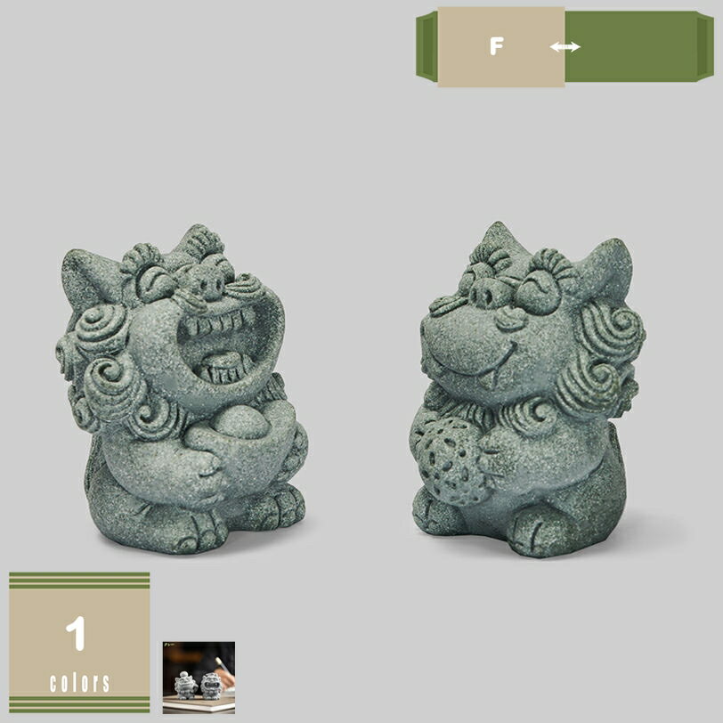 置物 狛犬 開運 かわいい シーサー 置物 玄関 ペア 記念品 風水 魔除け 厄除け 商売繁盛 開運祈願 商売繁盛 風水グッズ 開運グッズ 縁起物 玄関 寝室 神棚 オフィス インテリア 誕生日 ギフト プレゼント オブジェ mysco