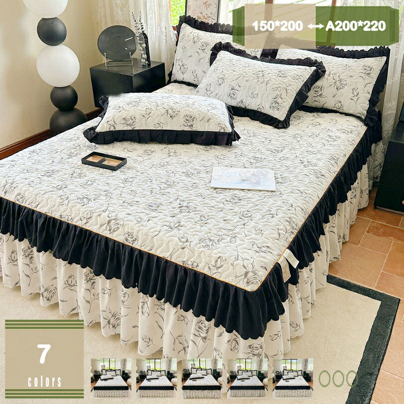 500円OFFクーポン ベッドスカート ベットスカート ベッドスプレッド 寝具カバー ベッドカバー ダブル ..