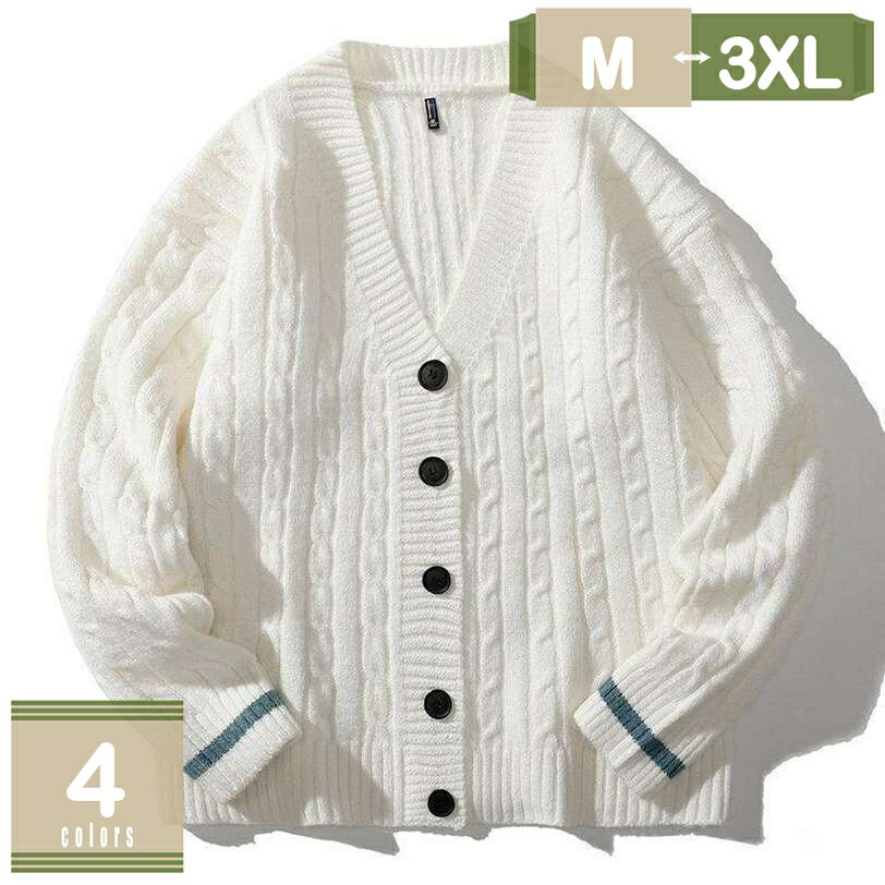 カーディガン メンズ Vネック セーター ニット 無地 綿 春秋 長袖 ベーシック 中厚手 セーター 制服 学生 ビジネス カジュアル 通勤 暖かい 防寒対策 ...