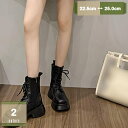 美脚 ブーツ ショートブーツ 黒 レディース 編み上げブーツ レースアップブーツ 大きいサイズ 太ヒール チャンキーヒール ローヒール ストーム 痛くない ブーツ ブーティー コスプレ 袴ブーツ 卒業式 結婚式 通勤 通学 mysco