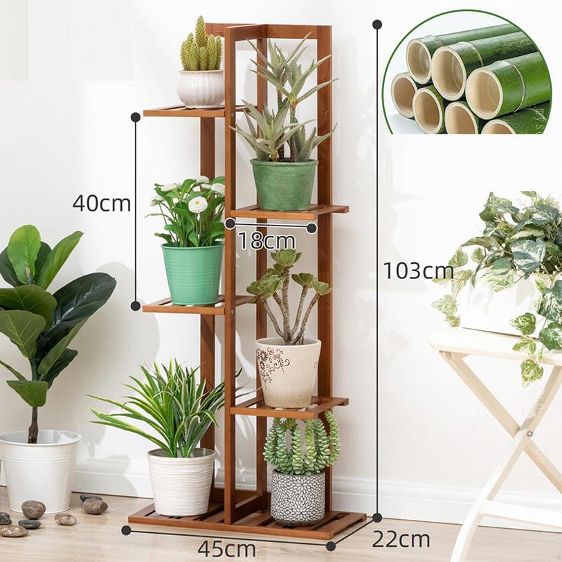 500円OFFクーポン フラワーラック フラワースタンド 園芸ラック 植物スタンド 花台 竹製 スリム ガーデニング 棚 観葉植物 多肉植物 植木鉢 盆栽 室内 屋外 ナチュラル おしゃれ 花ポットホルダ ウッドスタンド 鉢置き台 スタイリッシュ ホーム装飾 プランター台 mysco 3