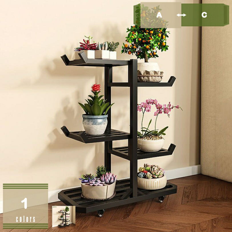 フラワースタンド 花台 プランタースタンド ガーデンラック 観葉植物ラック 園芸ラック 多段式 花棚 車..