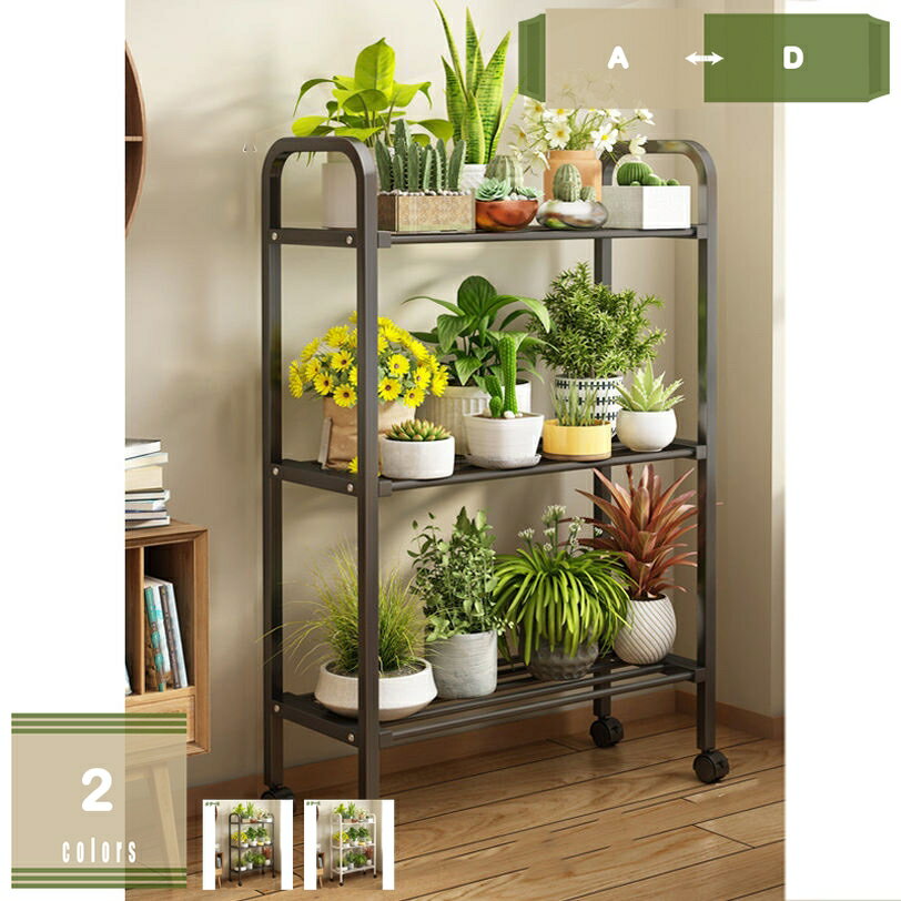 フラワースタンド 屋内 屋外 ガーデンスタンド キャスター付き 移動簡単 通気性 安定性 ガーデニング棚..