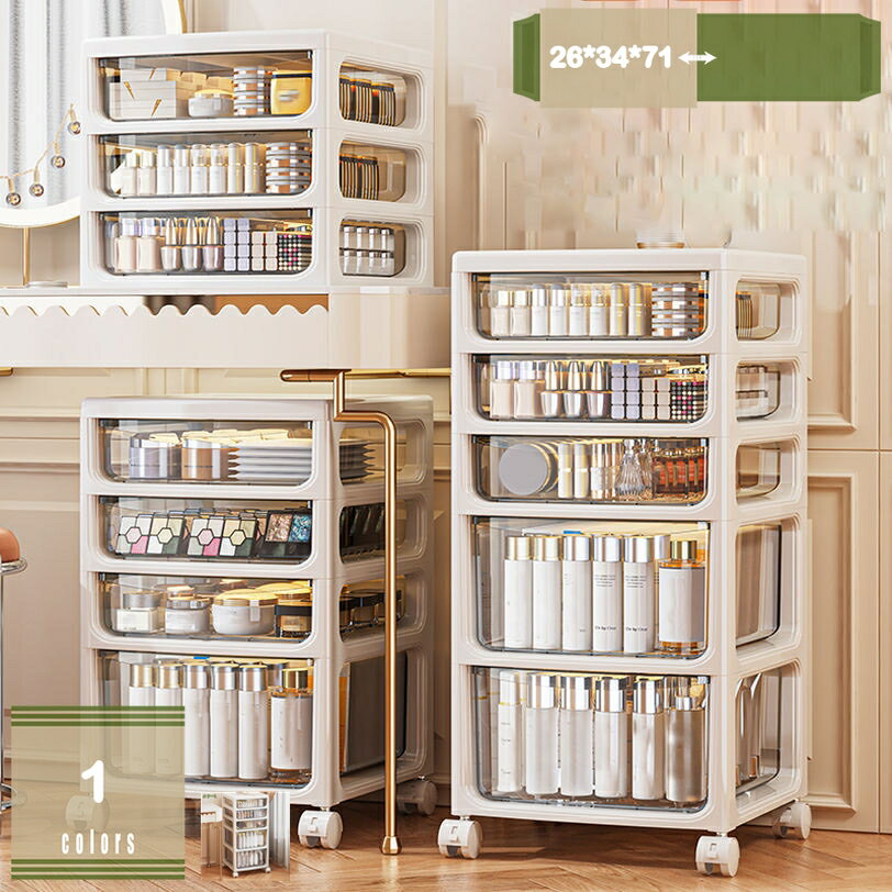 ベビーワゴン キャスター付き 収納ワゴン 引き出し オムツ収納 多機能 収納カート 移動便利 かわいい 大容量 リビング キッチン収納 化粧品収納 コスメボックス メイクボックス キッチンワゴン 透明 おしゃれ 省スペース mysco