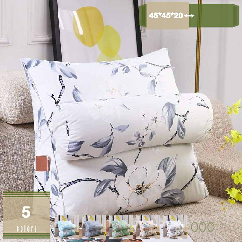 300円OFFクーポン 三角 クッション 花柄 背もたれ クッション ソファー 背中 うつぶせ 三角枕 ベッドク..