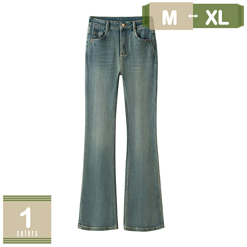 デニムパンツ レディース ジーパン ジーンズ ロングパンツ ロング フレアパンツ ワイド ブーツカット ファッション ベルボトム ブーツカット フレア デニム 美脚 大きいサイズ スリム オールシーズン ポケット 細見え mysco