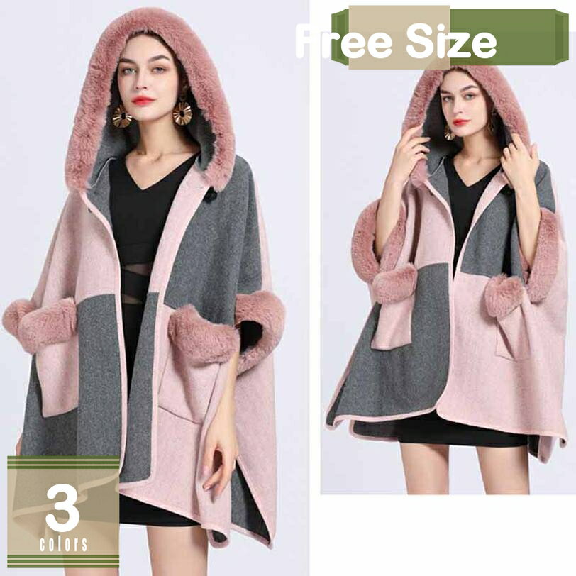 ポンチョコート レディース マントコート ケープコート 防寒着 モコモコ ふわふわ Aライン トレンチコート 秋冬 アウター コーデ 無地 上着 ポンチョコート 女性 ジャケット 春 カーディガン 暖かい ふわふわ パーティー mysco