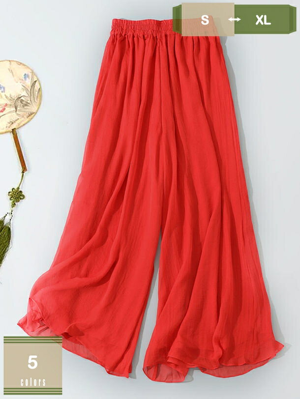 ワイドパンツ レディース ガウチョパンツ 大きいサイズ シフォン ウエストゴム フレア ボトムス スカーチョ ゆったり 涼し オシャレ 着痩せ 美脚 おしゃれ カジュアル 通勤 きれいめ 20代 30代 40代 mysco