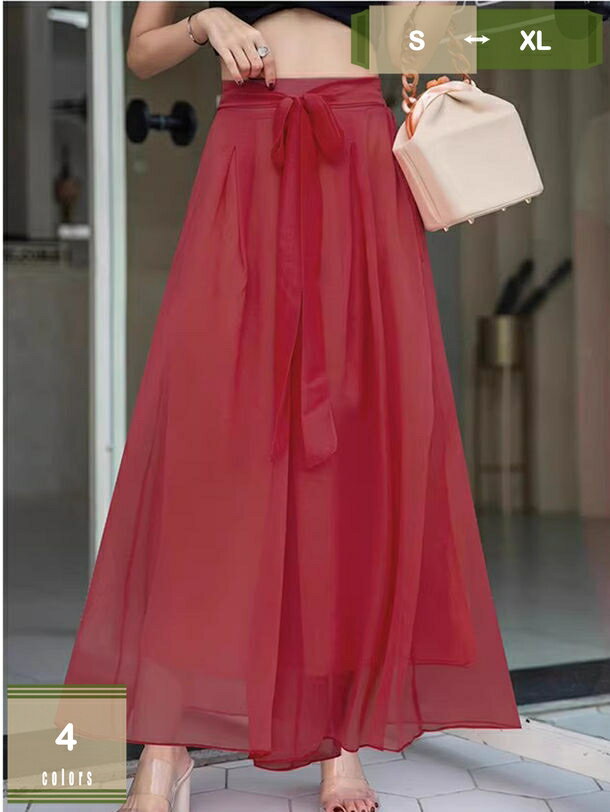 ワイドパンツ レディース シフォン ロング丈 ズボン ガウチョパンツ 着痩せ 爽やか ゆったり カジュアル 夏 通勤 脚長 体型カバー 裏地ありボトムス 無地 春 夏服 薄手 美脚 涼しい おしゃれ 大きいサイズ mysco