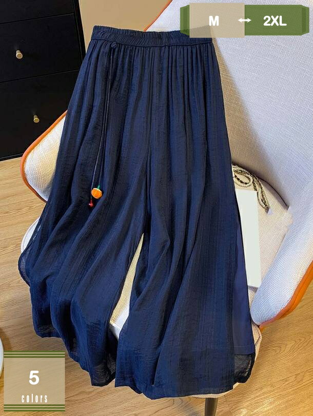 500円OFFクーポン リネン ワイドパンツ レディース 綿麻 スカンツ 夏 ふんわり 涼しい 麻 無地 薄い 透け感 カジュアル 着痩せ ボトムス ガウチョパンツ ウエストゴム 裏地あり 2枚重ね 大きいサイズ キュロット 春 秋 mysco