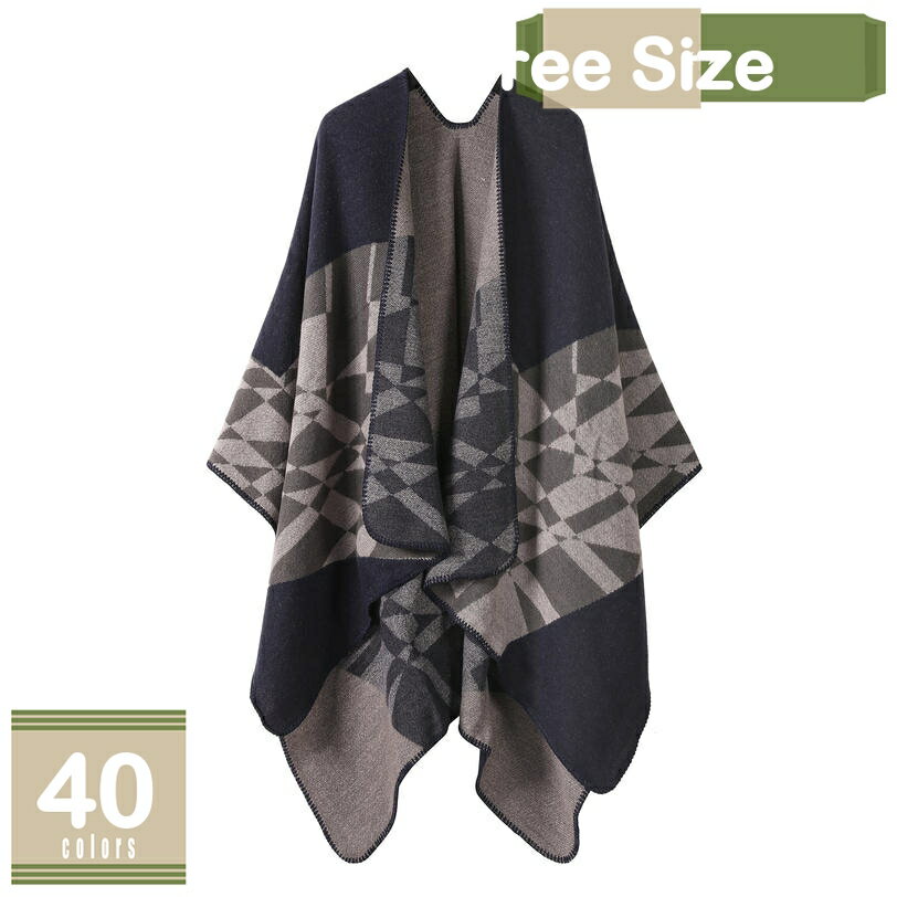エスニック柄 ストール ショール マフラー ロング ポンチョ 大きめ ポンチョ 羽織り 厚手 ひざ掛け 肩掛け 膝掛け 多用途 おしゃれ 秋冬 羽織 大判 秋冬 防寒 防風 女性 通勤 通学 ファッション プレゼント カーディガン mysco