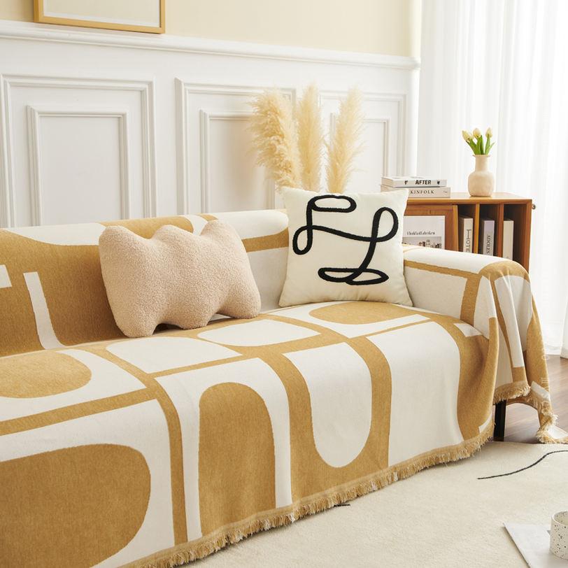 1000円OFFクーポン マルチカバー 北欧 カウチ保護カバー 防塵 綺麗 ソファカバー おしゃれ ラグマット フリンジ付き シェニール 2人掛け 1人掛け ベッドカバー 毛布 テーブルクロス テーブル掛け バスマット 大きい 180*240 水洗い 四季通用 多機能 mysco [3]