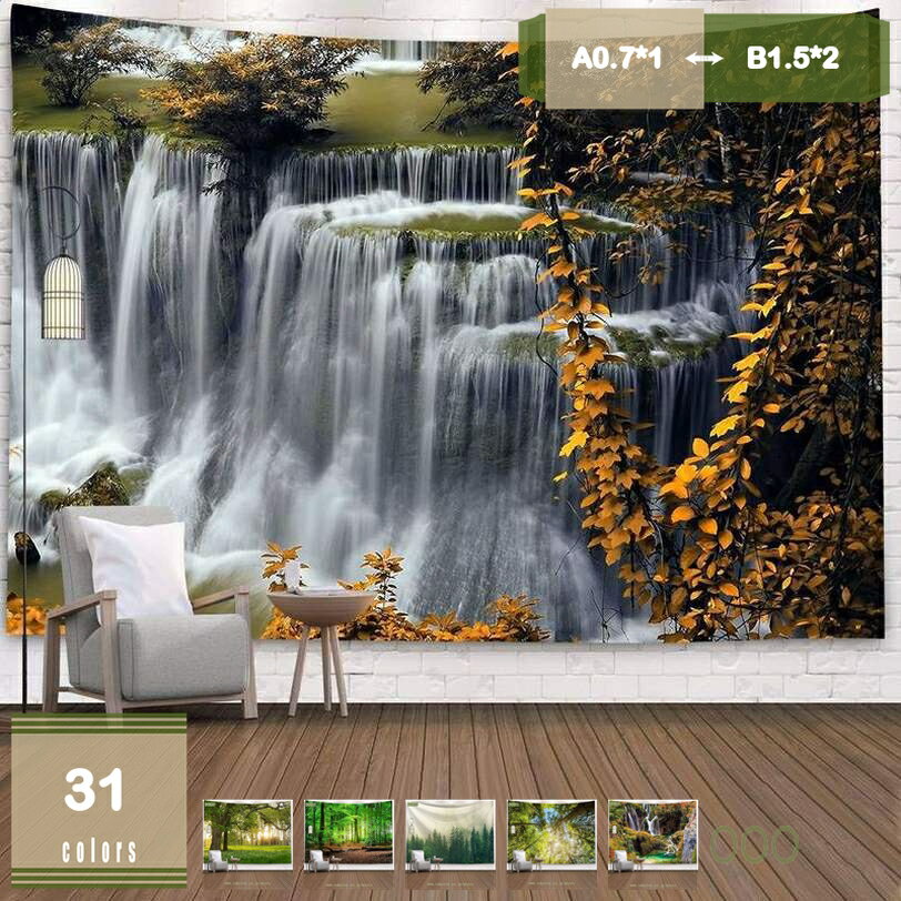 森の光 タペストリー 木 自然風景 大判 壁掛け 風景画タペストリー 新緑の並木 多機能壁掛け モダンなアート 布ポスター 模様替え 部屋 窓 カーテン 新居祝い お店 個性ギフト 吊り布 壁の装飾 アート多機能布 mysco
