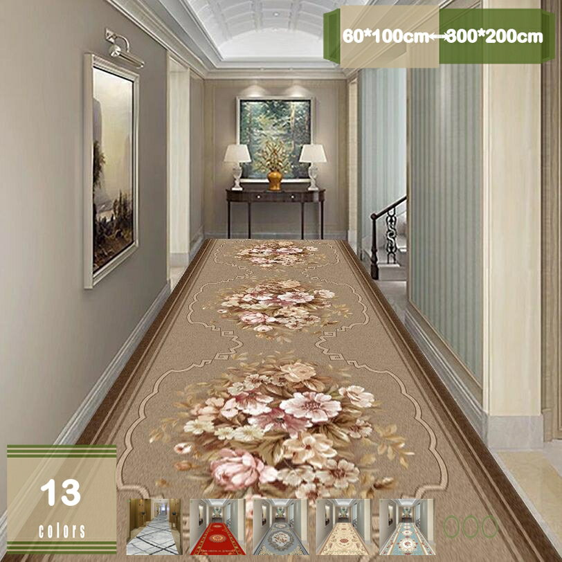 1000円OFFクーポン 大きいサイズ レトロ ロングマット 廊下敷きマット 洗える 素足が喜ぶ スベリ止め 四季適用 ロングカーペット 上品 北欧風 ロイヤルパレス カラー 廊下マット フラワー 快適 ウォッシャブル 床保護 掃除易い 廊下敷き mysco