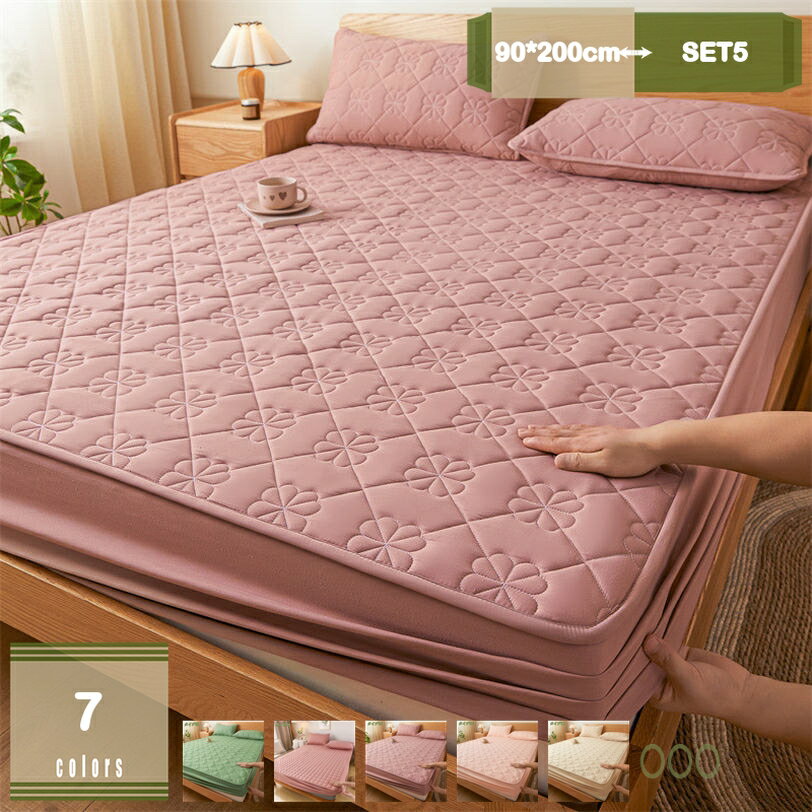 300円OFFクーポン パット一体型ボックスシーツ ダブル ベッドパッド シングル 綿100％ ボックスシーツ ..