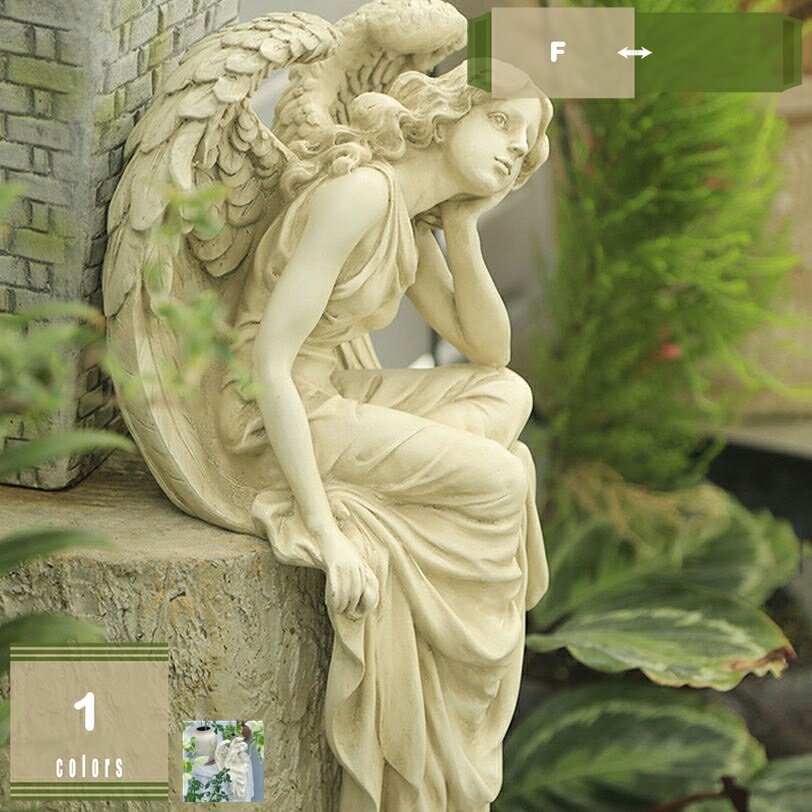 ガーデニング雑貨 天使の置物 エンジェル 置物 ガーデンオーナメント 天使 庭 オブジェ 北欧雑貨 屋外 アウトドア デコレーション 玄関 階段 出窓 ガーデンオブジェ 庭の彫像 新築お祝い ホーム装飾 プレゼント ギフト mysco