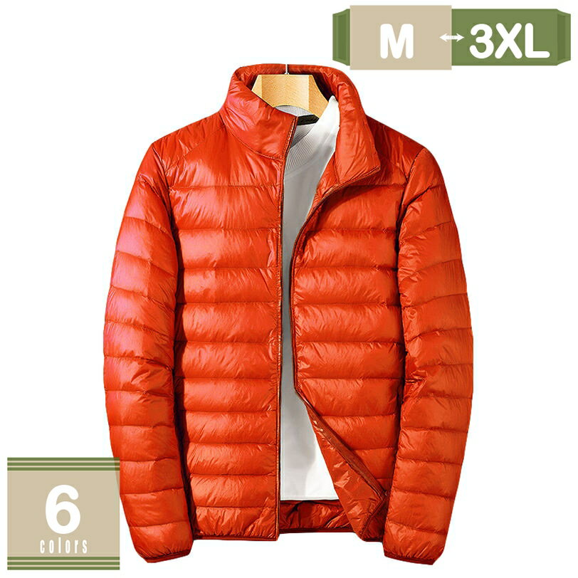 1000円OFFクーポン ダウンジャケット メンズ 長袖 ジッパー付き 大きいサイズ 無地 軽量ダウン あったか アウター カジュアル 立ち襟 20代 30代 40代 動きやすい 彼氏 プレゼント 通勤 通学 秋 冬 ポケットあり ショートコート mysco