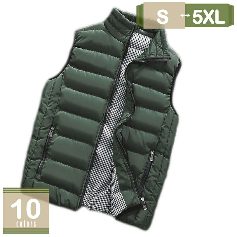 中綿ベスト 秋冬春 多ポケット メンズ ベスト 中綿ダウンコットン 立ち襟 防寒着 あったか チョッキ ノースリーブ ジャケット 冬用 ショート 大きいサイズ カジュアル 軽量 普段使い