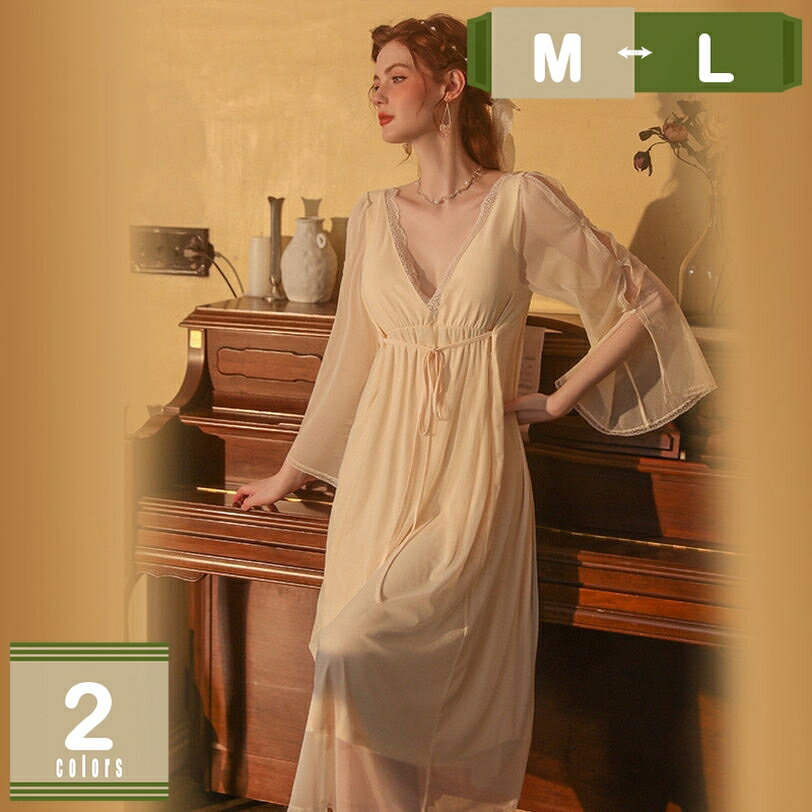 1000円OFFクーポン ネグリジェ パジャマ レディース 春夏秋冬 ルームワンピース ルームウェア ワンピー..