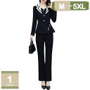 パンツスーツ レディース セットアップ パンツドレス フリル ブラウス ワイドパンツ 2点セット 着痩せ 洗える 大きいサイズ ゆったり パーティー 結婚式 入園 入学式 通勤 卒業式 トップス+ワイドパンツ 長袖 フォーマル mysco