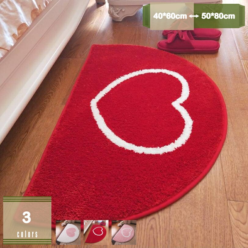 500円OFFクーポン バスマット お風呂マット 吸水 速乾 足ふきマット 低反発 半円 ドアマット 浴室 洗える ハート柄 足拭きマット 滑り止め 床暖房対応 手触り良い お手入れ簡単 台所 浴室 キッチン ふわふわ 吸水マット 柔らかい mysco