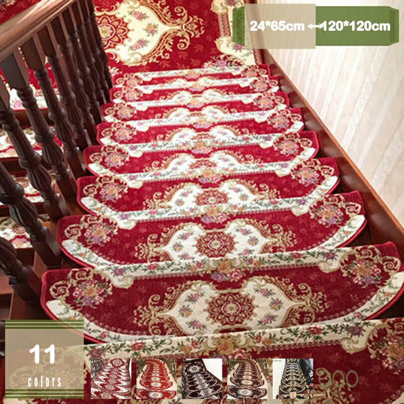 階段マット 滑り止め ステップマット 滑りズレ防止 折り曲げなし 階段用 防音 屋内 マット おしゃれ 階段 セット 洗える 吸着式 階段クッション キズ防止 素足が喜ぶ オールシーズン 吸着マット 滑り止めマット mysco