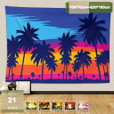 タペストリー 壁掛け おしゃれココナッツの木ビーチ椰子の木とボート 青い海 青い空 白い雲の自然風景タペストリー多機能布家の装飾タペストリー 吊り布 壁の装飾 アート 多機能布 写真 大判 インテリア アートポスター 撮影用 ビデオ会議 背景 mysco