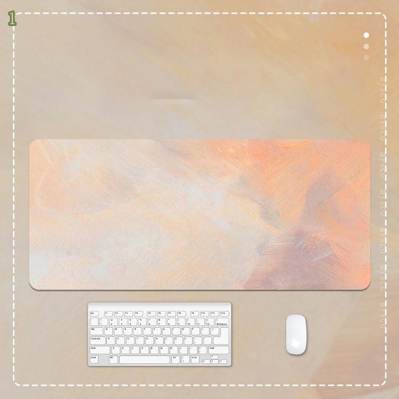 マウスパッド大型ゲーミングマウスパッド 可愛い 油絵デザイン マウスパッド Pu革 防水 柔軟 滑り止め 多機能マウスパッド パソコンデスクマット 贈り物 INS風 書きやすい 学習机マット デスクプロテクター デスク装飾 mysco