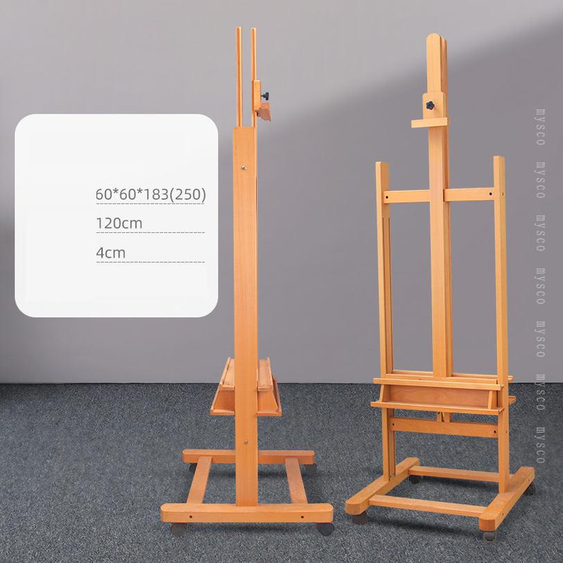 1000円OFFクーポン イーゼル 木製 折りたたみ 描画イーゼル 収納便利 スケッチイーゼル デッサンイーゼル 物置トレイ付き 頑丈 大型 絵画 スケッチ 屋外 室内 デッサンイーゼル 水彩画 油絵 写生 模写 画架 女性用イーゼル mysco