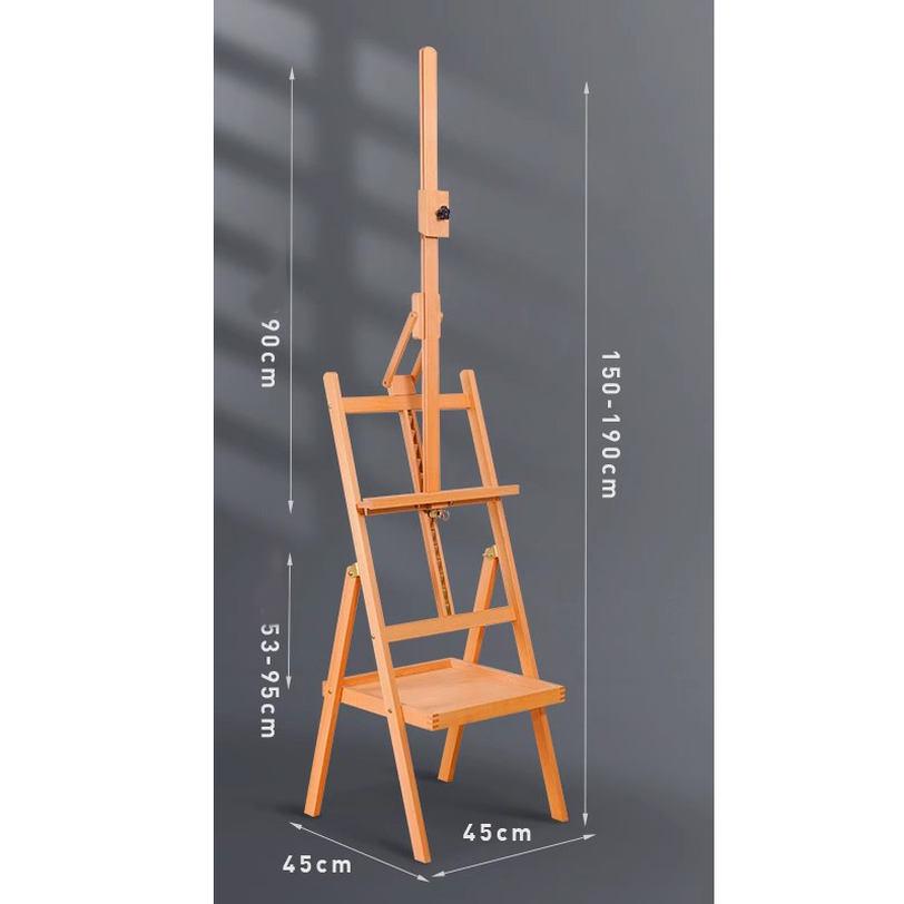 1000円OFFクーポン イーゼル 木製 折りたたみ 描画イーゼル 収納便利 スケッチイーゼル デッサンイーゼル 物置トレイ付き 頑丈 大型 絵画 スケッチ 屋外 室内 デッサンイーゼル 油絵 水彩画 写生 模写 画架 女性用イーゼル mysco
