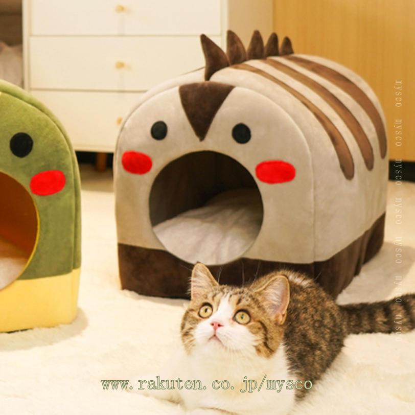 猫ベッド 猫ハウス ペットベッド 柔らかい 猫犬 ベ ッド 小型犬 キャットハウス クッション 寝床 ペットハウス 冬寒さ対策 ケージ用 冬用 暖かい ぐっすり眠れる 休憩所 2WAY 用 折り畳み ドーム型 猫小屋 キャットハウス mysco