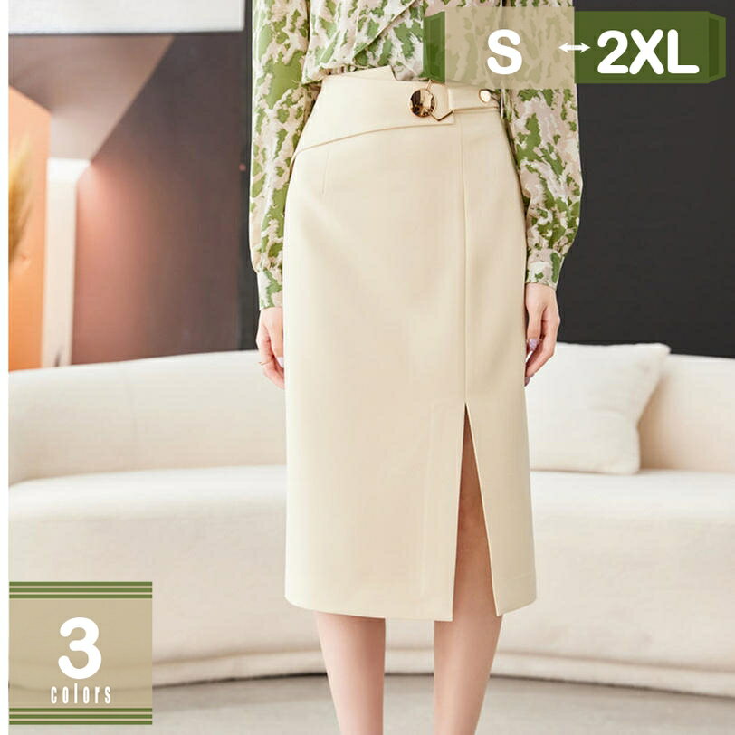 タイトスカート レディース ビジネス OL オフィス 通勤 おしゃれ フロントスリット きれいめ 30代 40代 50代 着やせ 細見え オフィス ミディアム丈 ひざ丈 シンプル 着心地 おしゃれ ストレッチスカート タイトスカート mysco