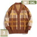 メンズ カーディガン 秋 シンプル カジュアル Vネック チェック おしゃれ 大きいサイズ カッコイイ アウター ボタン 前開き ヴィンテージ 日系 高校生 ス...