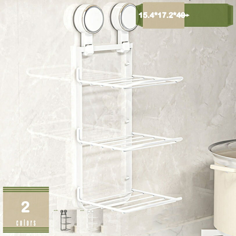 780円OFFクーポン 吸盤収納ラック 壁用折りたたみ収納ラック バスグッズ吸盤ホルダー 折りたたみ収納棚..
