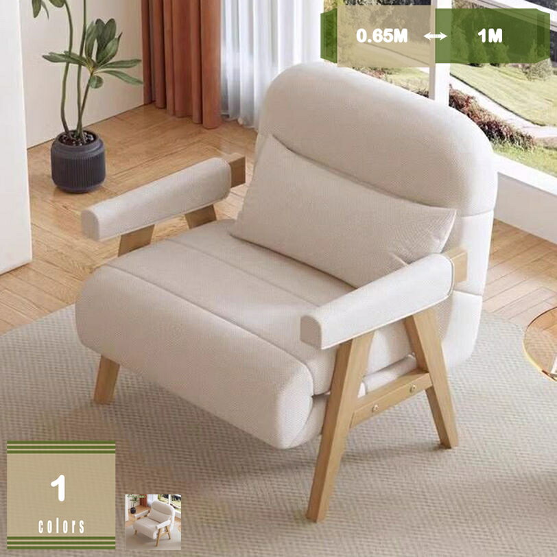 ソファーベッド 折りたたみ リネン 通気 小型 一人掛け ソファ&ベッド兼用 書斎・リビング・ベランダ対..