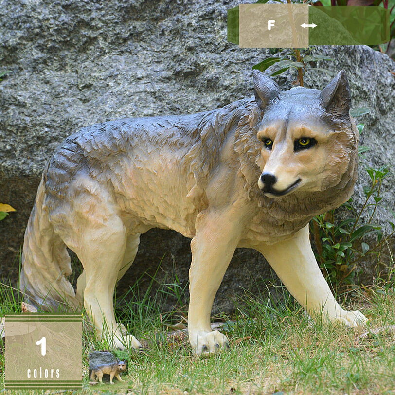 置物 オブジェ 動物 アニマル オーナメント 庭 ガーデン インテリア ガーデニング雑貨 狼 彫刻 かわいい 動物の置物 ガーデンオーナメント 花壇 アウトドア 屋外 デコレーション 屋外用彫像 プレゼント 贈り物 mysco
