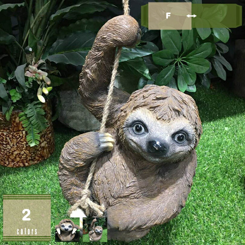 置物 動物 インテリア ガーデンオーナメント 樹懶 飾り 玄関 ガーデン オブジェ かわいい アニマル 彫刻 アウトドア 屋外 デコレーション おしゃれ ホーム オフィス ガーデニング雑貨 大型 樹懶の置物 結婚記念日 贈り物 mysco