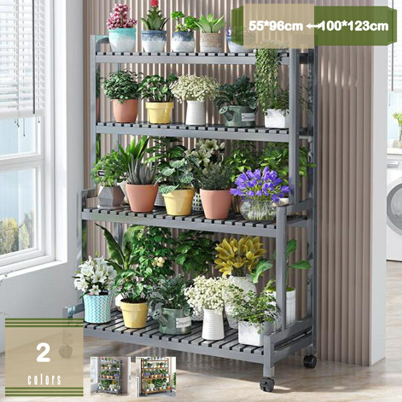 1620円OFFクーポン フラワースタンド 木製 花台 キャスター付き プランタースタンド コンパクト 植木台..