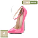 1620円OFFクーポン パンプス レディース ハイヒール ストラップ ポインテッドトゥ ピンヒール ヒール16cm エナメル ファッション 宴会 通勤 可愛い ドレスパンプス 美脚 お呼ばれ おしゃれ パーティ 無地 結婚式 パーティー 二次会 2次会 mysco