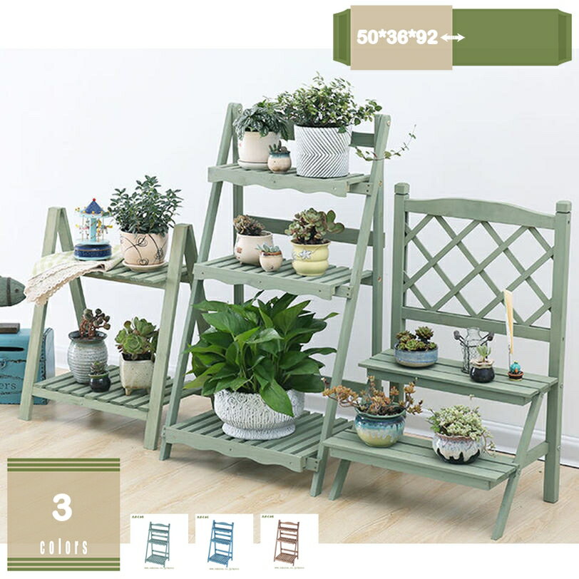 1000円OFFクーポン フラワースタンド 3段 天然木製 プランタースタンド ラック オープンラック シェルフ 折りたたみ 屋外 花台 ガーデンラック フラワーラック 園芸ラック ホーム ガーデン 寝室 ベランダ 室内 リビングルーム用 mysco
