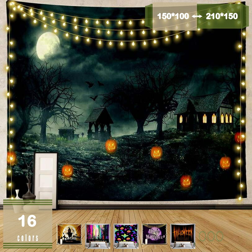 500円OFFクーポン タペストリー ハロウィーン お化け屋敷 怖い 雰囲気 カボチャラ...