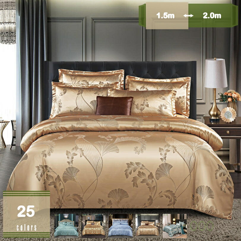 1000円OFFクーポン オールシーズン対応 布団カバー ダブル 4点セット 掛ふとんカバー レース シルクみたい 寝具カバー セット レーヨン素材 ツルツル シルクみたい艶と肌触り感 夏は涼しく冬は保温 通気 活性プリント 掛け布団カバー フラットシーツ 枕カバー mysco