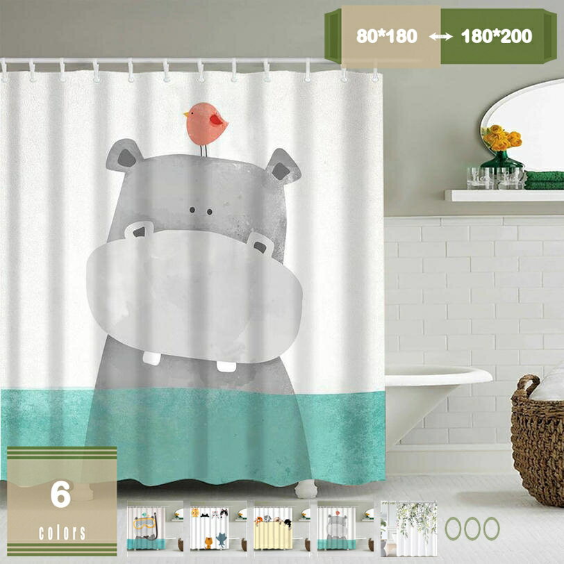 300円OFFクーポン 防水防カビ加工 シャワーカーテン バスカーテン 猫 可愛い 動物柄 かわいい 面白い おしゃれ ユニットバス 風呂カーテン 浴室 環境にやさしい 目隠し洗面所 お風呂場 間仕切り 取付簡単 カーテンリング付属 mysco