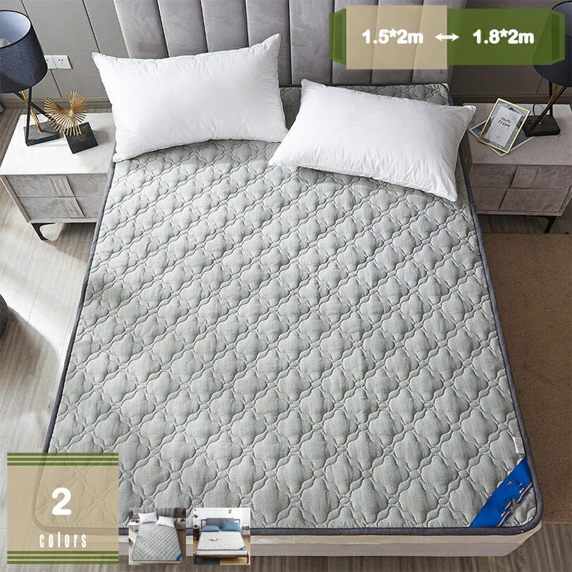 ベッドパッド 通気性 やわらかい 汗取り 綿 パッドマット 中綿入り 四隅にゴム付き 夏用 ベッドシ ...