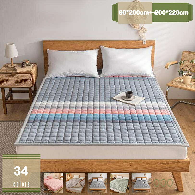 敷きパッド パッド一体型ボックスシーツ 綿100%丸洗いOK ベッドパッド オールシーズンで使える お昼寝敷きパッド しきパッド 洗える 縮まない 敷パッド マットレスパッド ベッドマット シングル ダブル ベッドシーツ mysco