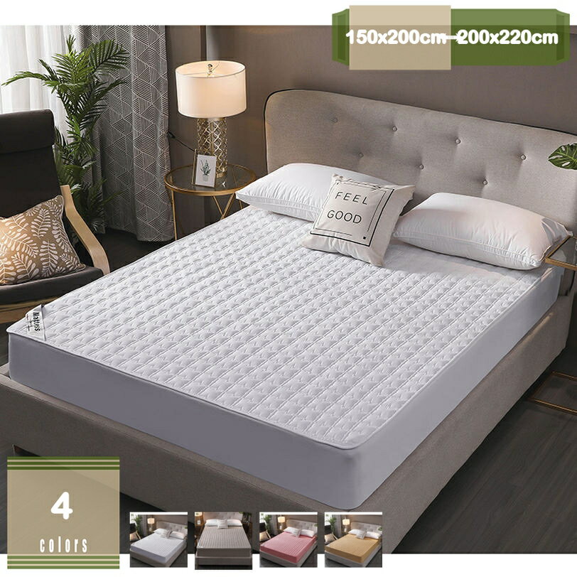 夏用 ボックスシーツ シングル ベッドカバー 中綿入り キルティングパッド パッド一体型ボックスシーツ サラサラ敷パッド 敷パッド 綿100％ 通年 敷き布団パッド さわやかな肌触り パイル 洗える しきパッド 寝汗対策 吸湿速乾 さらっと 防臭 mysco