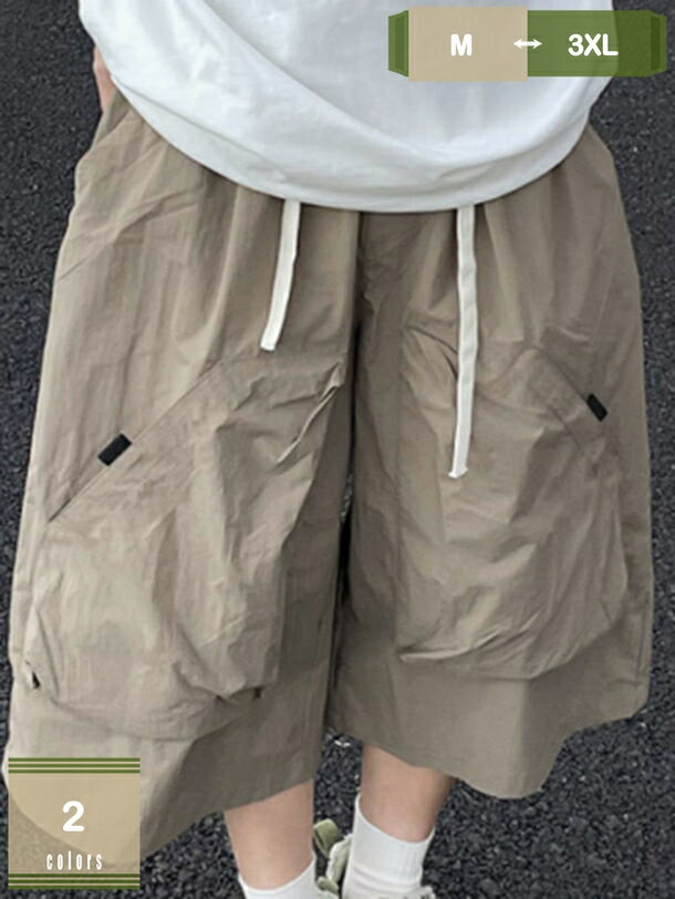 500円OFFクーポン カーゴパンツ メンズ 七分丈 ズボン ミリタリーパンツ ボトムス ワーク 短パン ショート丈 ゆったり ひざ下 ポケット付き カジュアル 通学 お出かけ キャンプ アウトドア おしゃれ かっこいい 春 夏 メンズファッション mysco