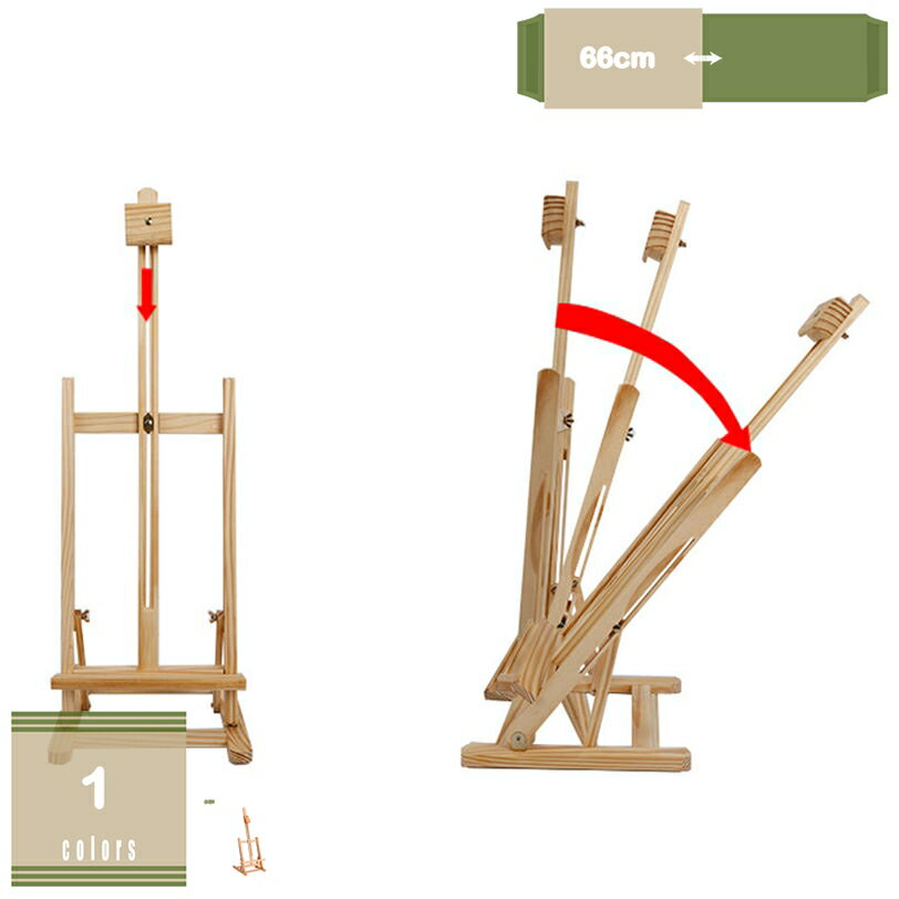 780円OFFクーポン 卓上イーゼル 木製 折りたたみ式 高さ調節 角度調節 携帯便利 デスクイーゼル スケッ..