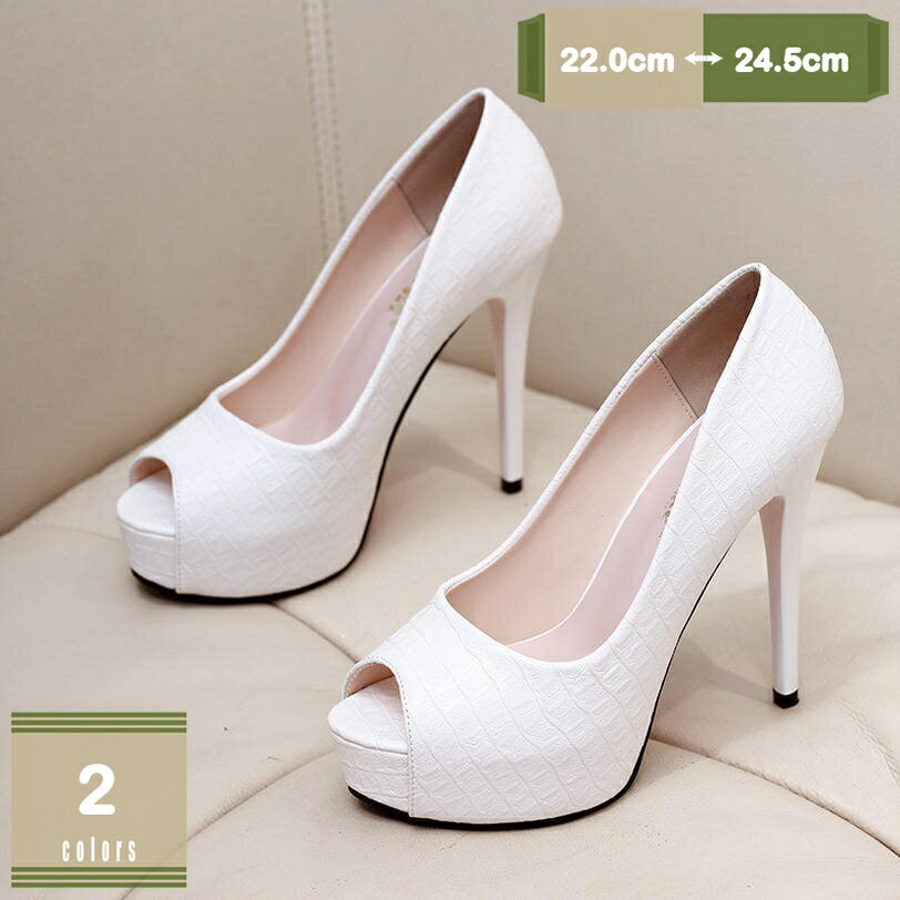 1620円OFFクーポン 厚底パンプス ハイヒール レディース オープントゥ ヒール10cm 美脚 脚長 パーティー オフィス ピンヒール 型押し 小さいサイズ パーティ 通勤 お呼ばれ 履きやすい 痛くない プラットフォーム フォーマル 仕事パンプス mysco
