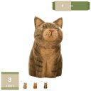 木製置物 インテリア オブジェ 動物置物 猫オブジェ 北欧雑貨 飾り 木製 天然素材 北欧スタイル ネコちゃん 猫 cat 橘猫 マスコット 木彫り インテリア 室内 誕生日プレゼント 女の子 男の子 かわいい プレゼント 贈り物 mysco